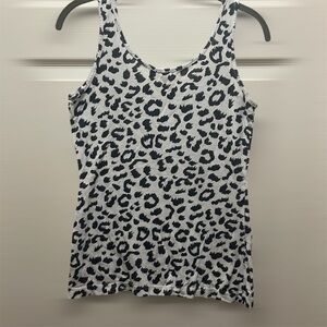 Forever 21 Black and White Animal Print Tank Top